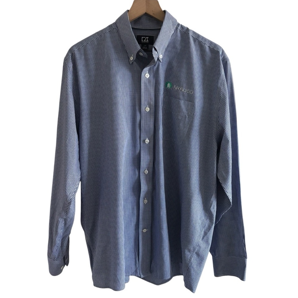 Cutter & Buck Button-Down Shirt Size L Long Sleeve Company Logo Office Preppy